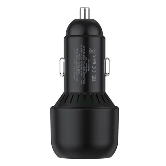Powerology Ultra-Quick Car Charger 130W - Black